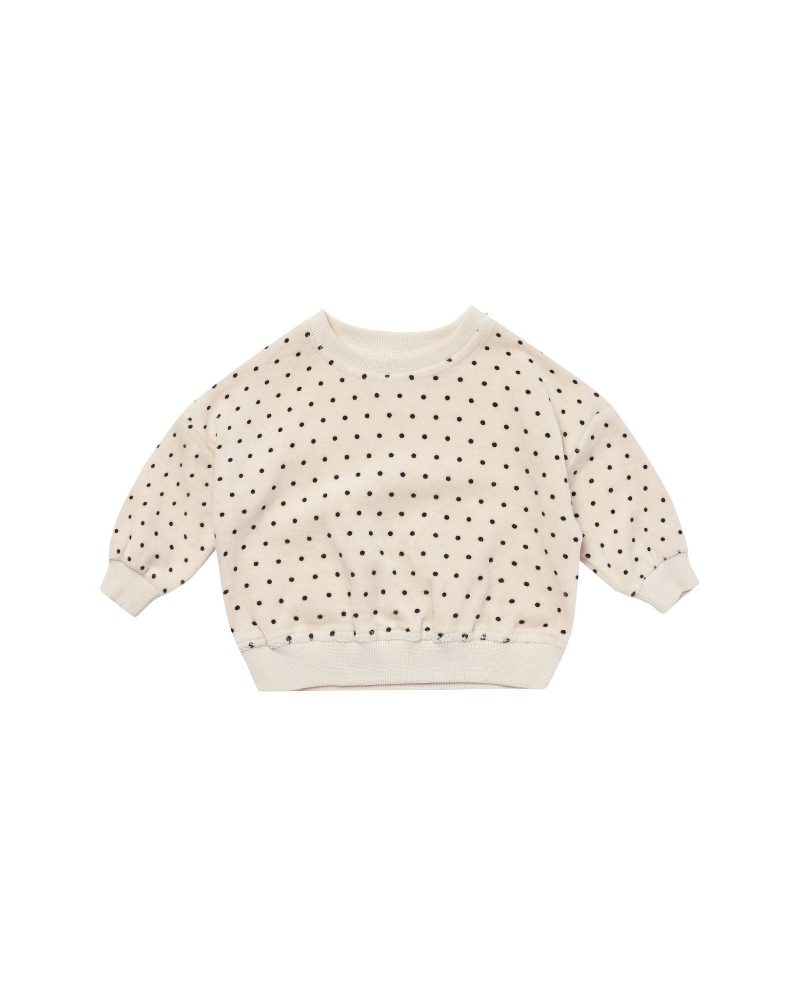 Velour Relaxed Sweatshirt | Polka Dot