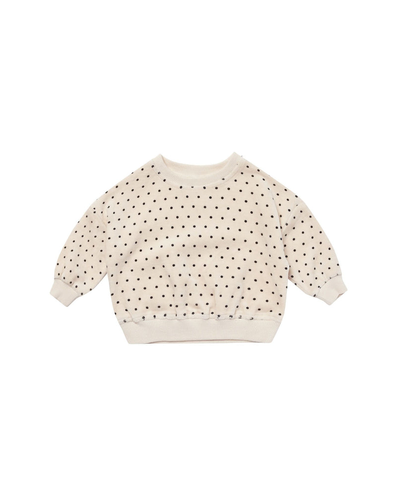 Velour Relaxed Sweatshirt | Polka Dot