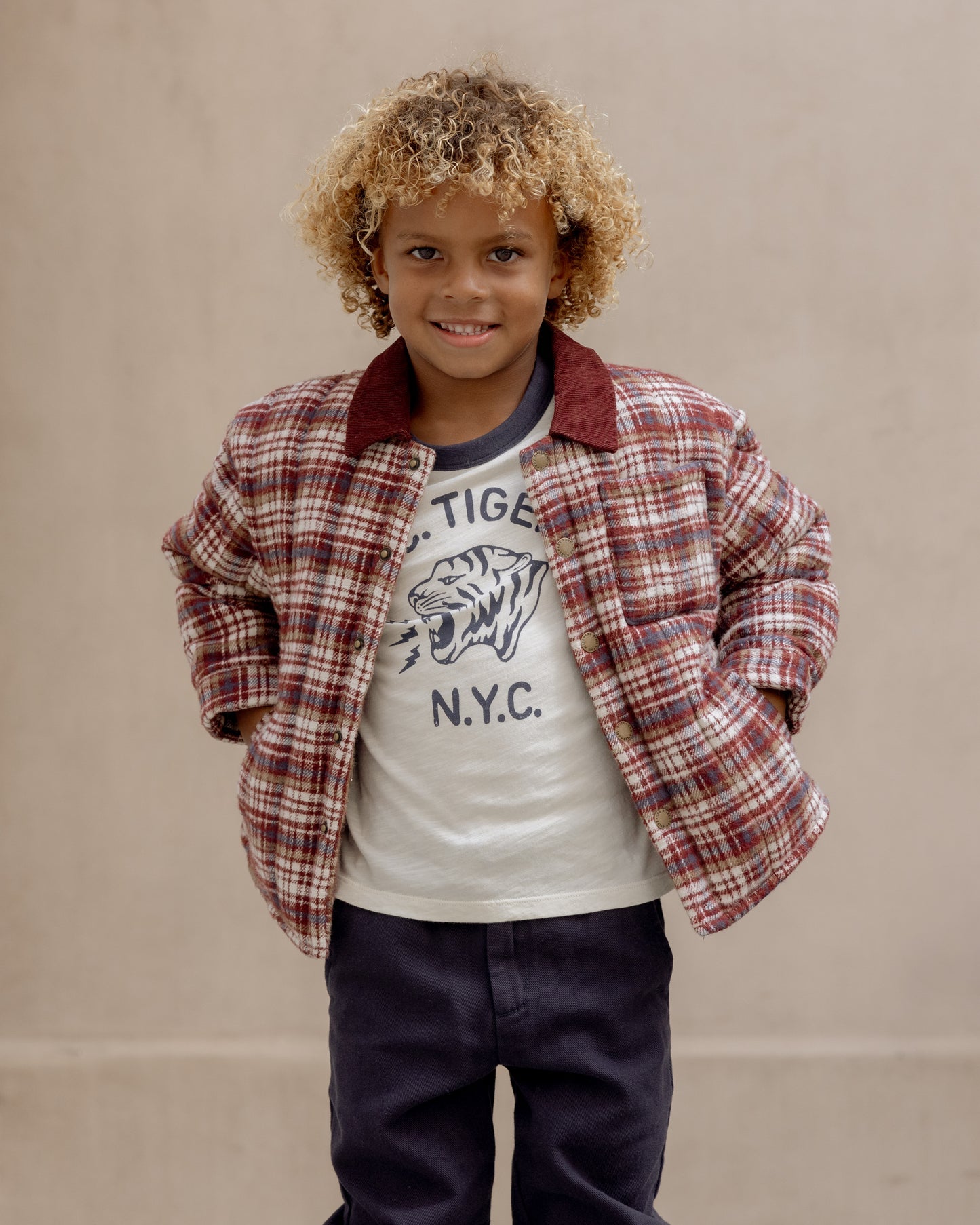 Nashville Quilted Jacket || Burgundy Plaid