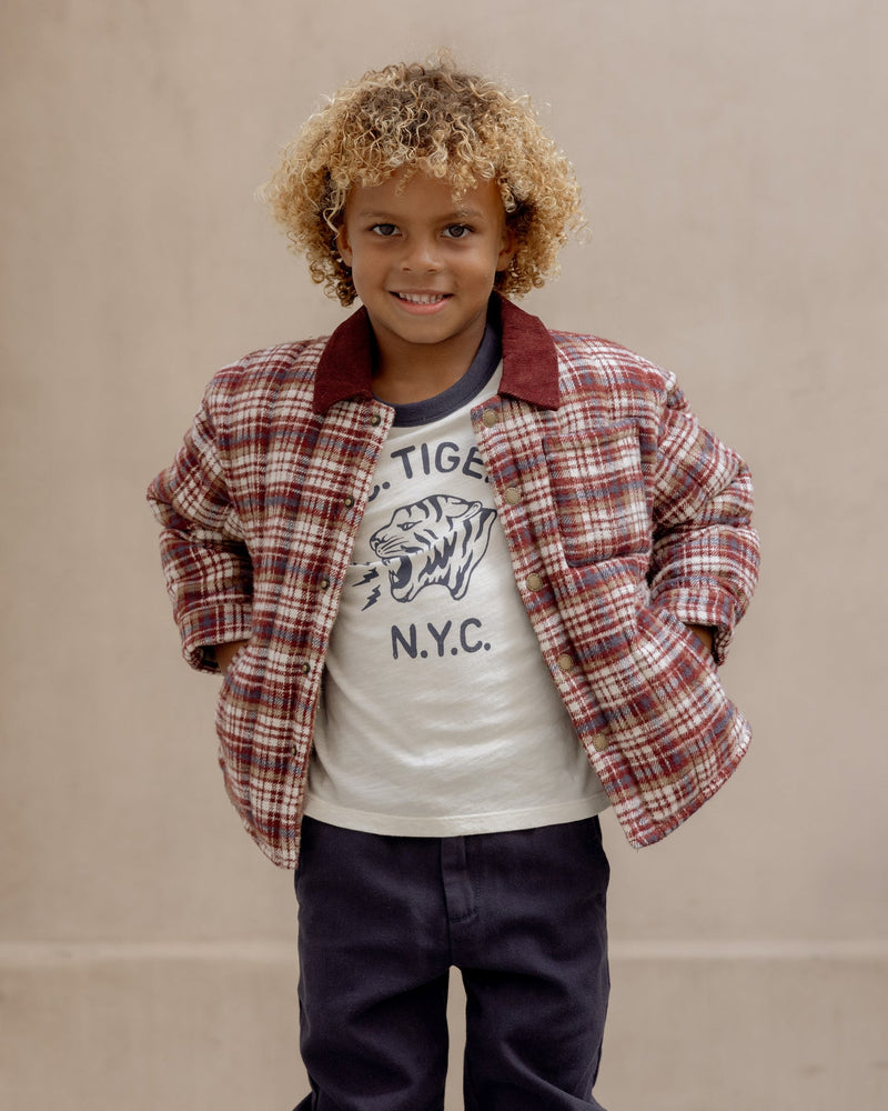 Nashville Quilted Jacket || Burgundy Plaid