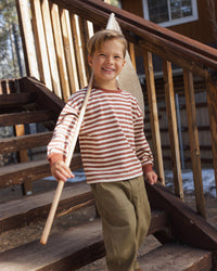 Relaxed Long Sleeve Tee Brick Stripe