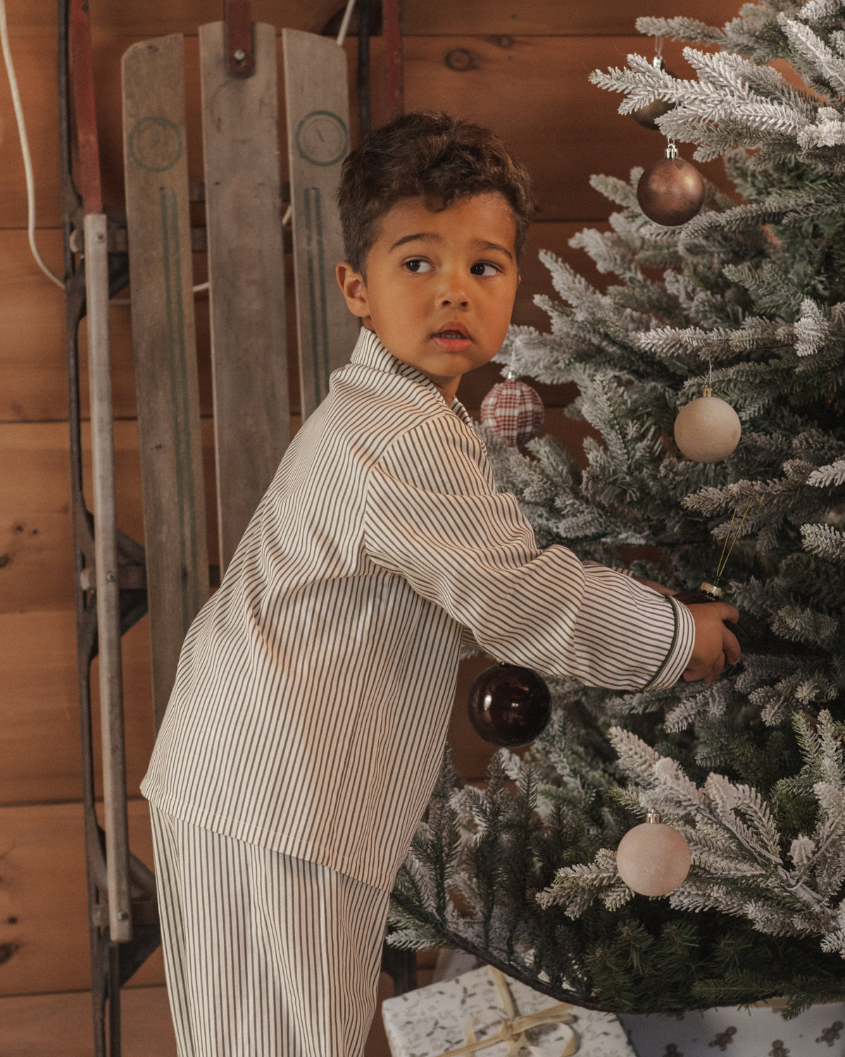 Long Sleeve Pajamas | Evergreen Stripe