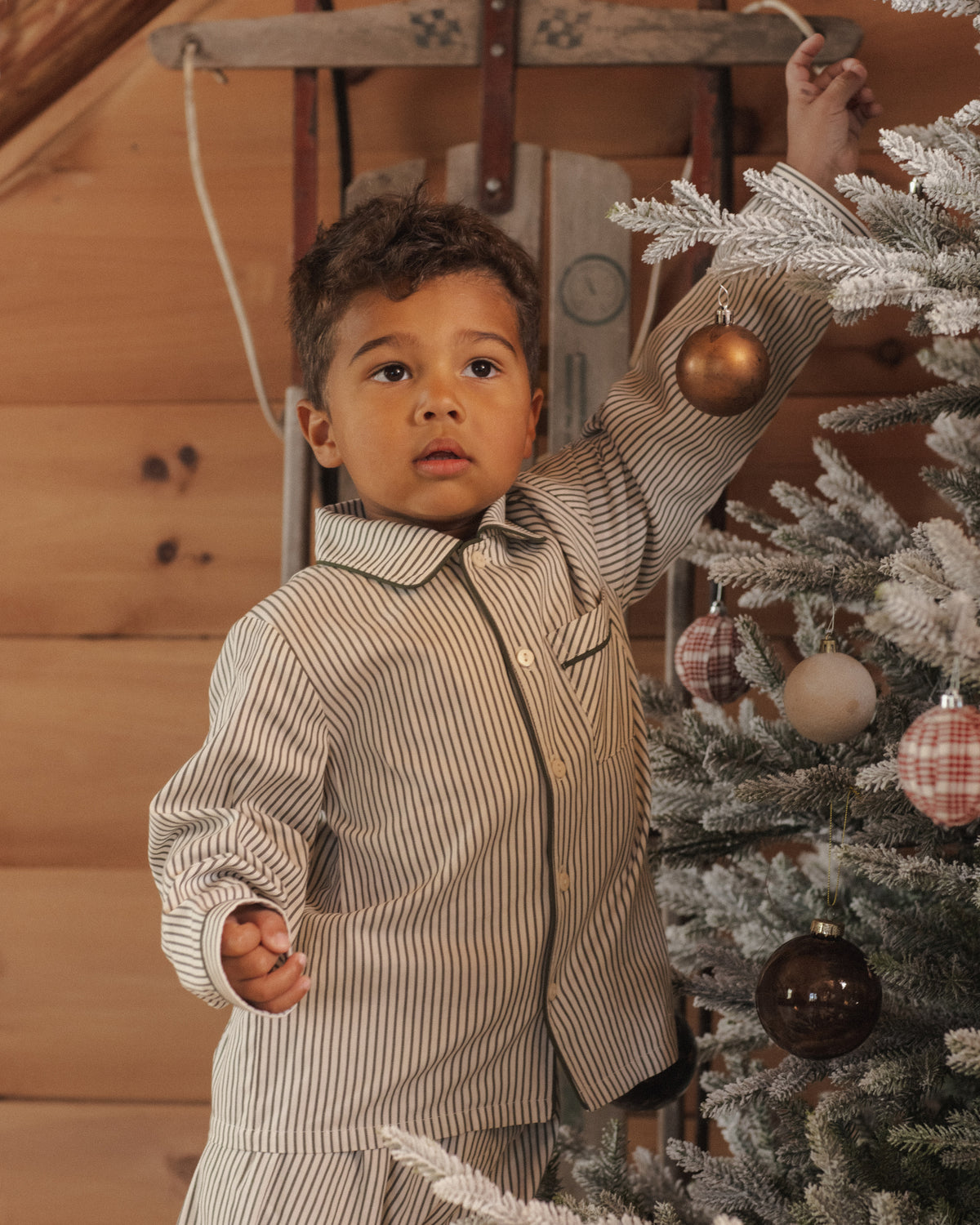 Long Sleeve Pajamas | Evergreen Stripe