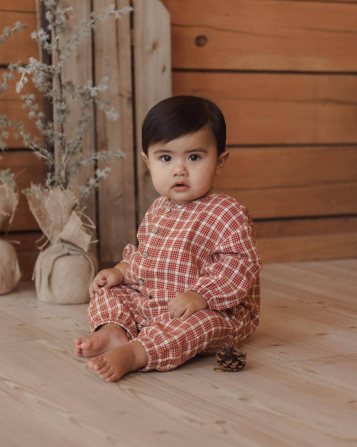 Relaxed Woven Jumpsuit | Vintage Plaid
