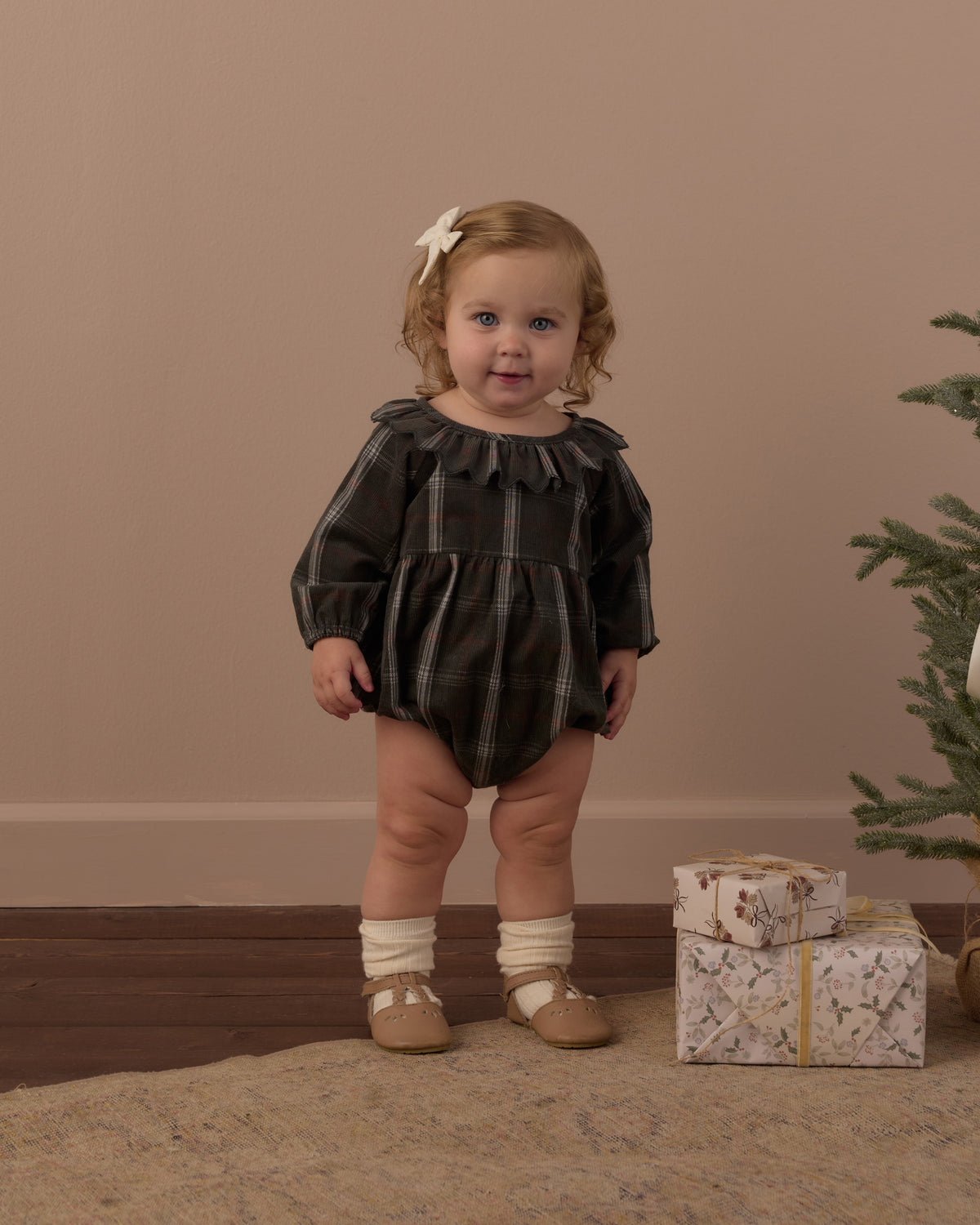 Freya Romper | Holiday Plaid
