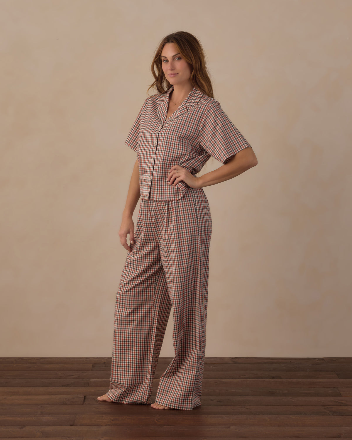 Women's Woven Pajama Set - Holiday Gingham