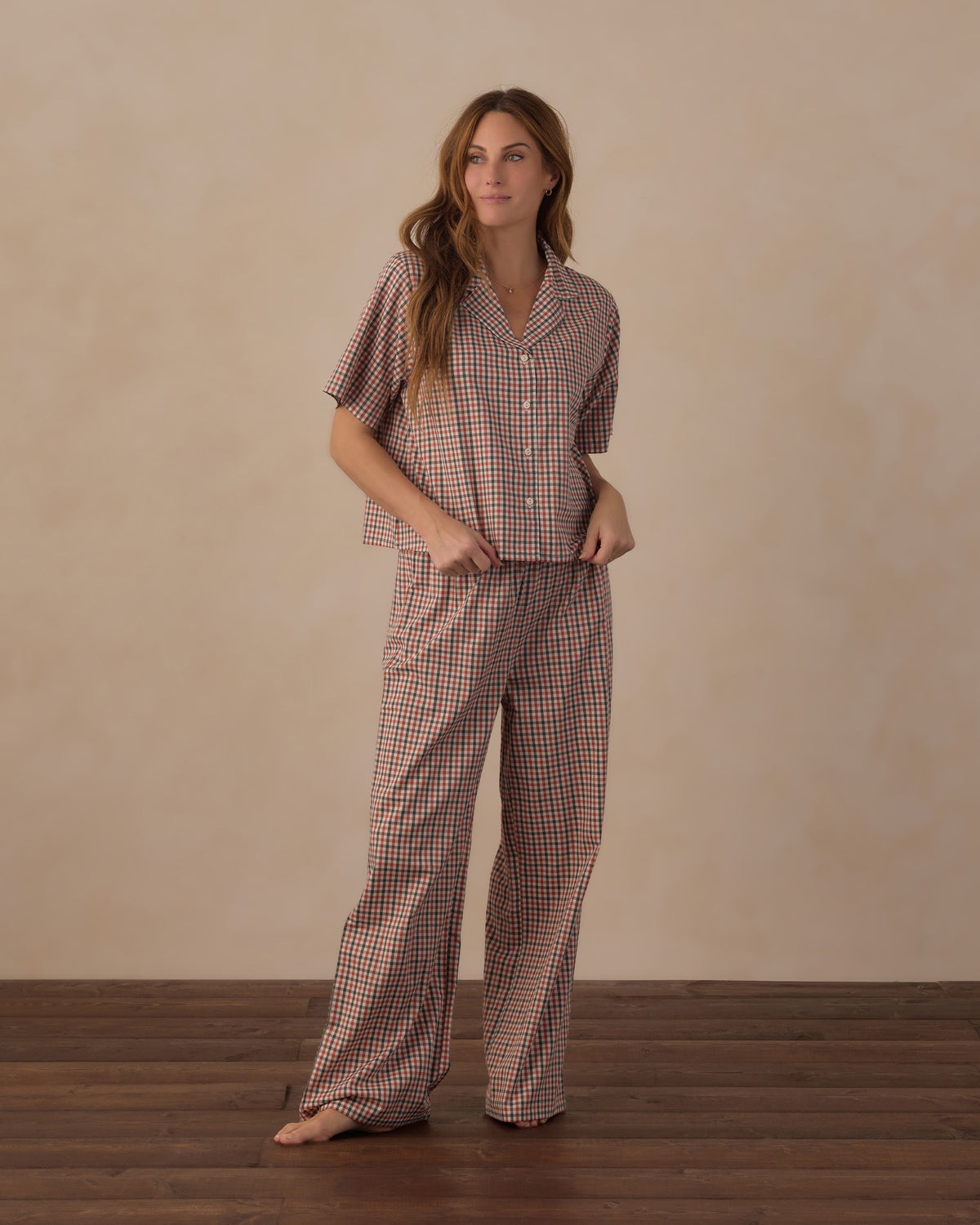 Women's Woven Pajama Set - Holiday Gingham
