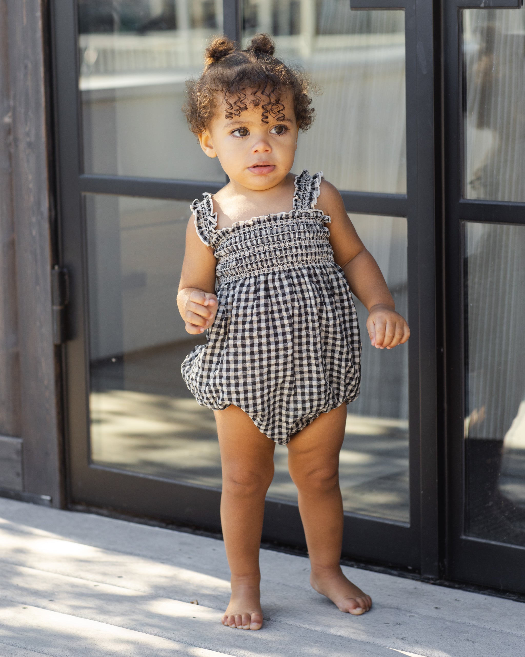 Julia Romper || Black Check