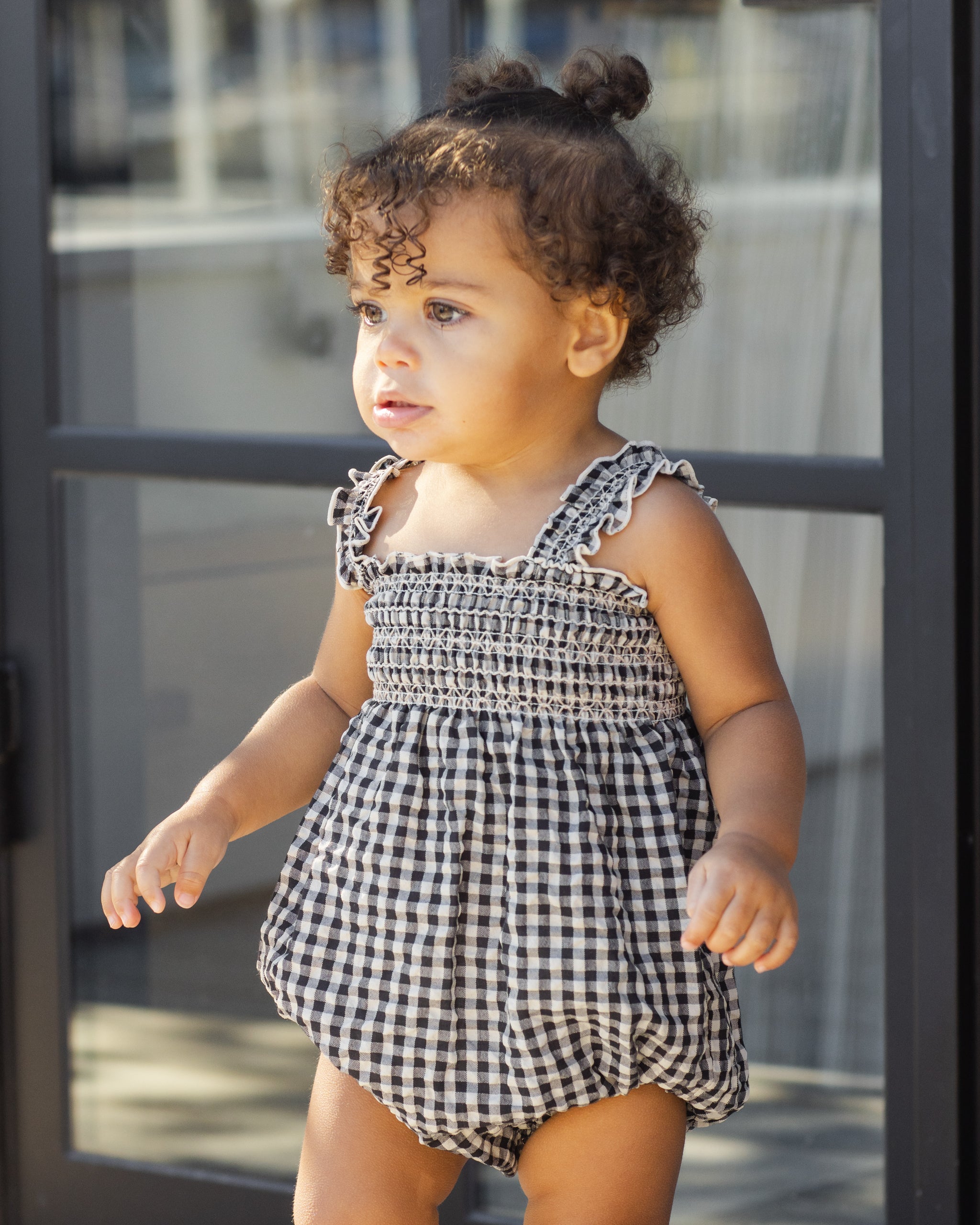 Julia Romper || Black Check