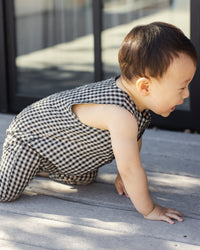 Button Jumpsuit || Black Check