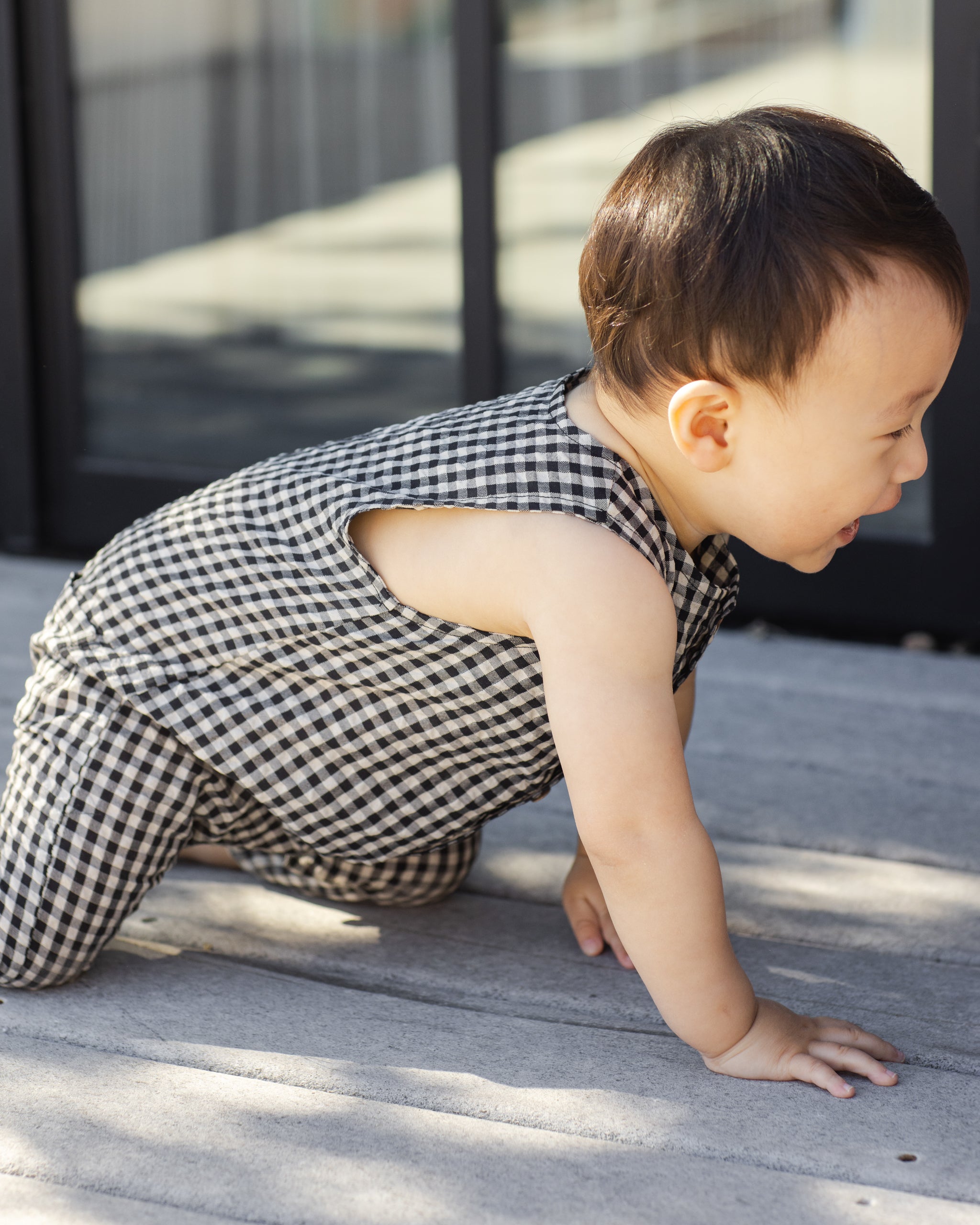 Button Jumpsuit || Black Check