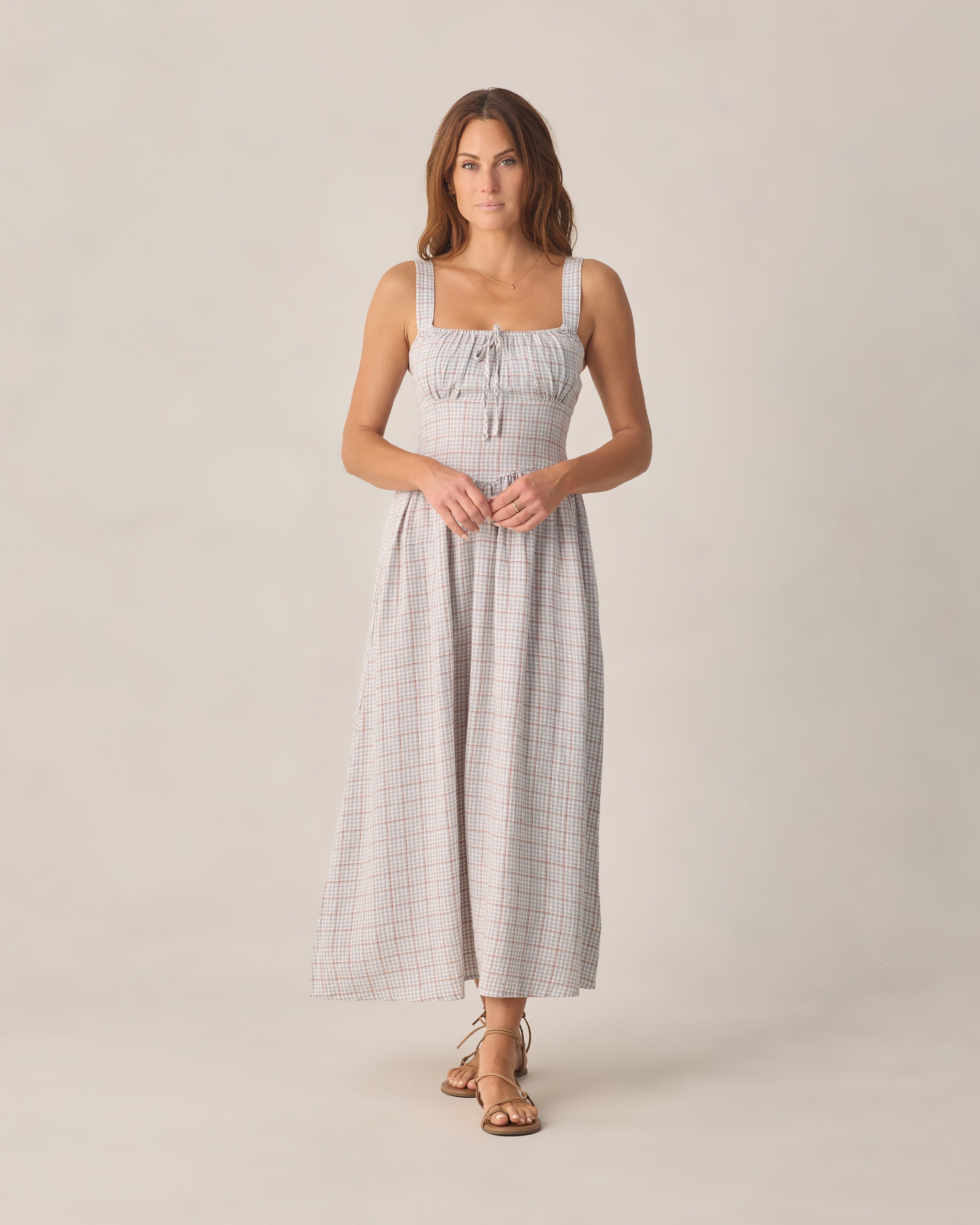 Primrose Maxi Dress | Light Blue Plaid