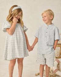 Sabrina Mini Dress ||  Light Blue Plaid