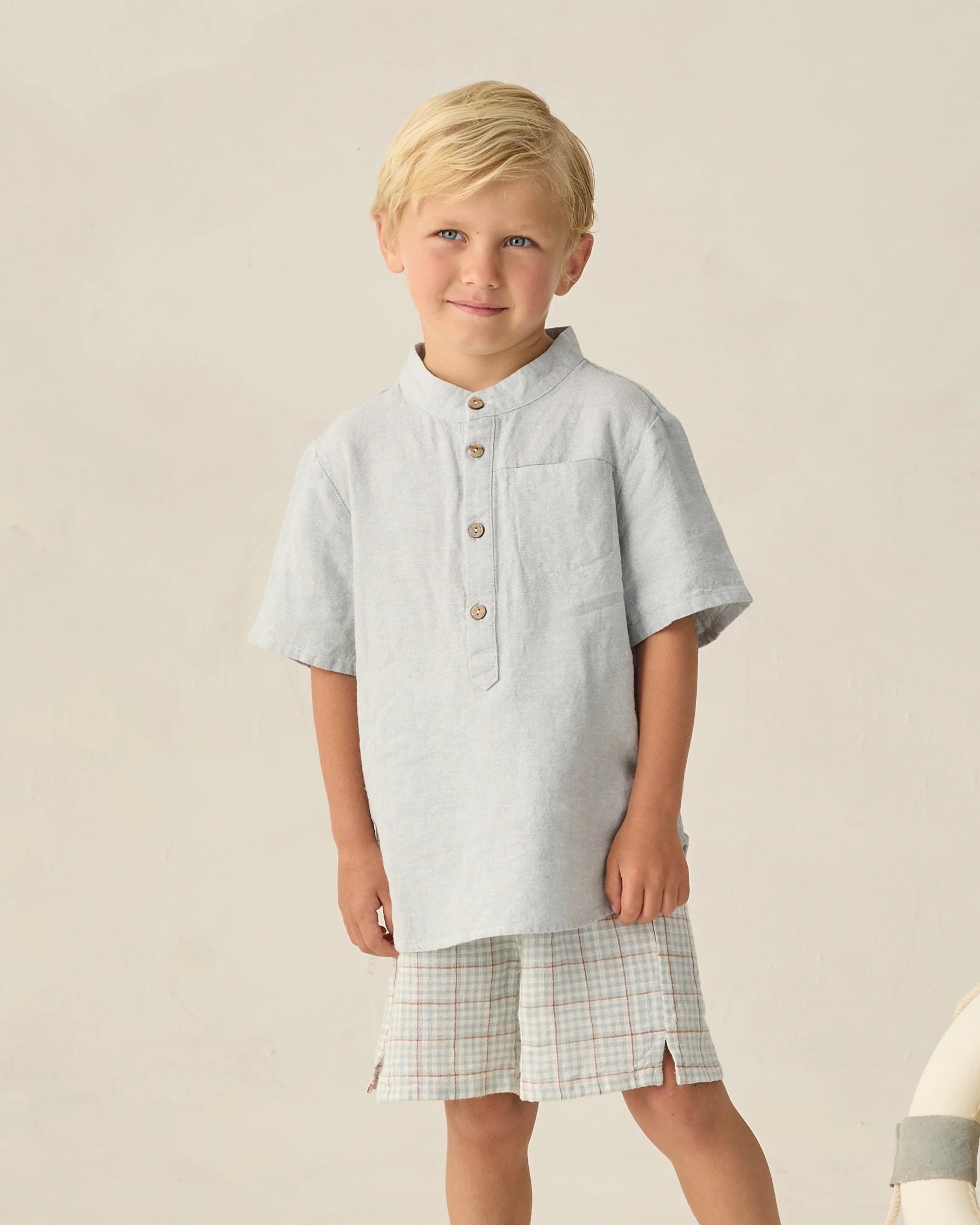 Perry Short || Light Blue Plaid