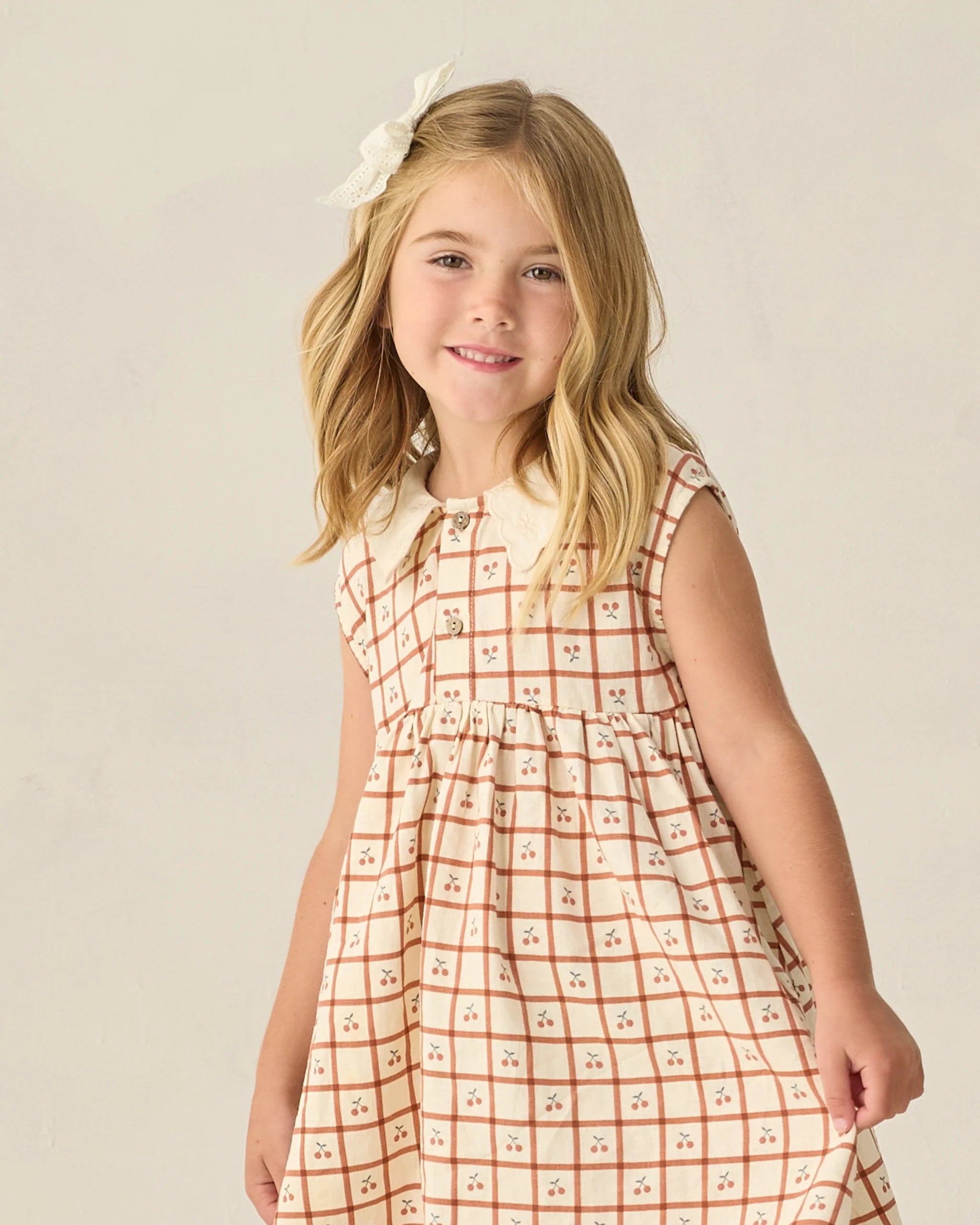 Collared Babydoll Dress || Cherry Check