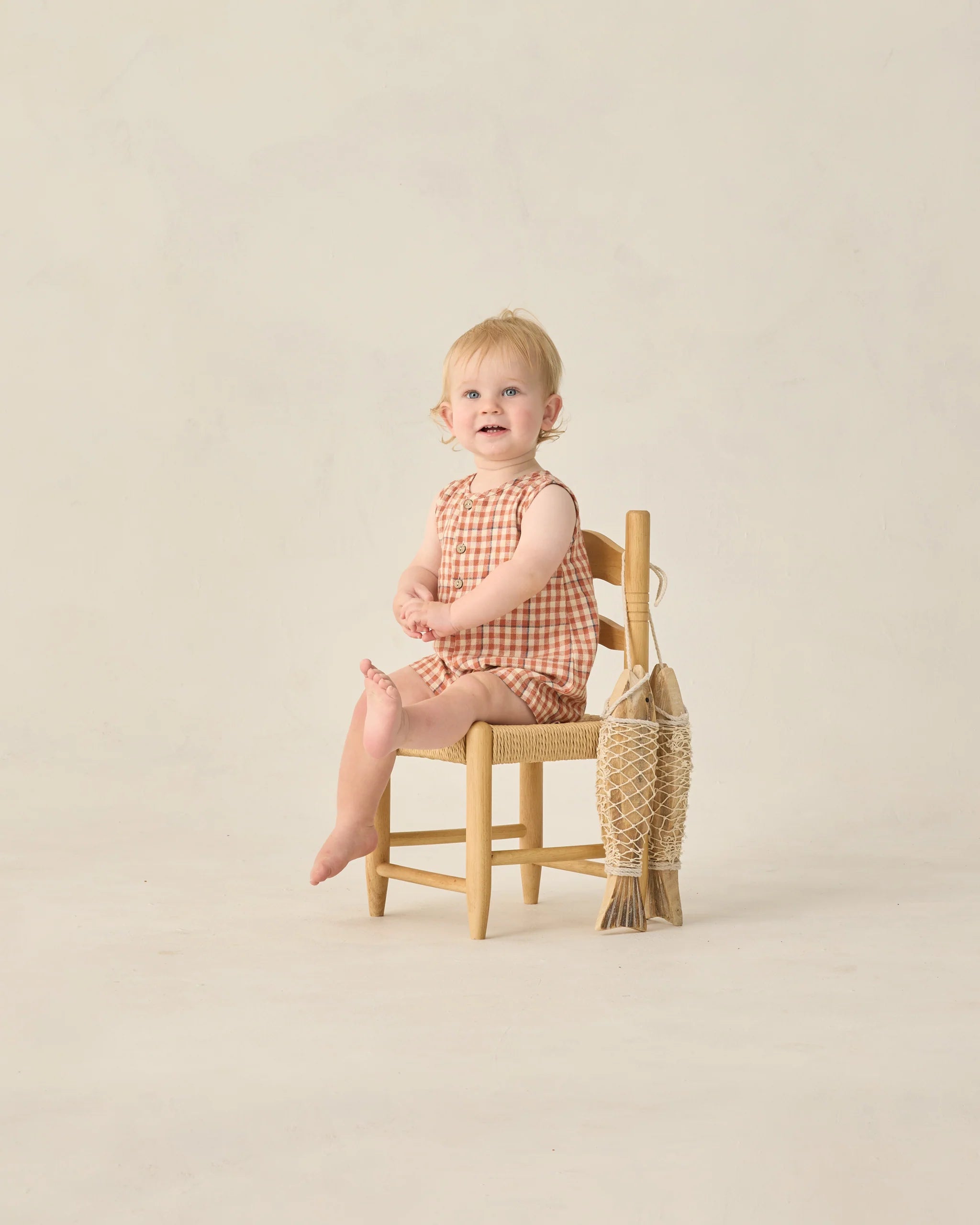 Mavrick Romper || Poppy Gingham