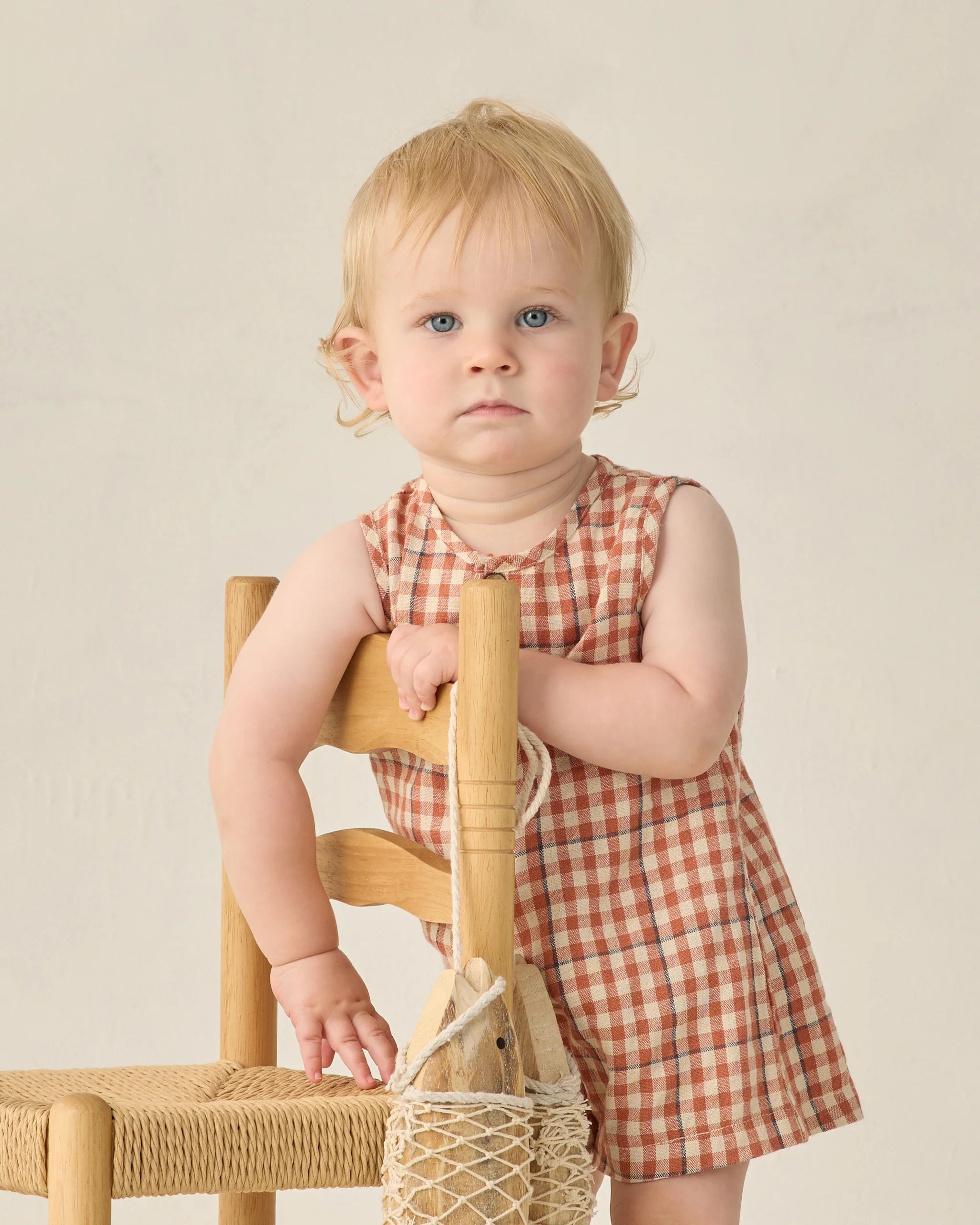 Mavrick Romper || Poppy Gingham