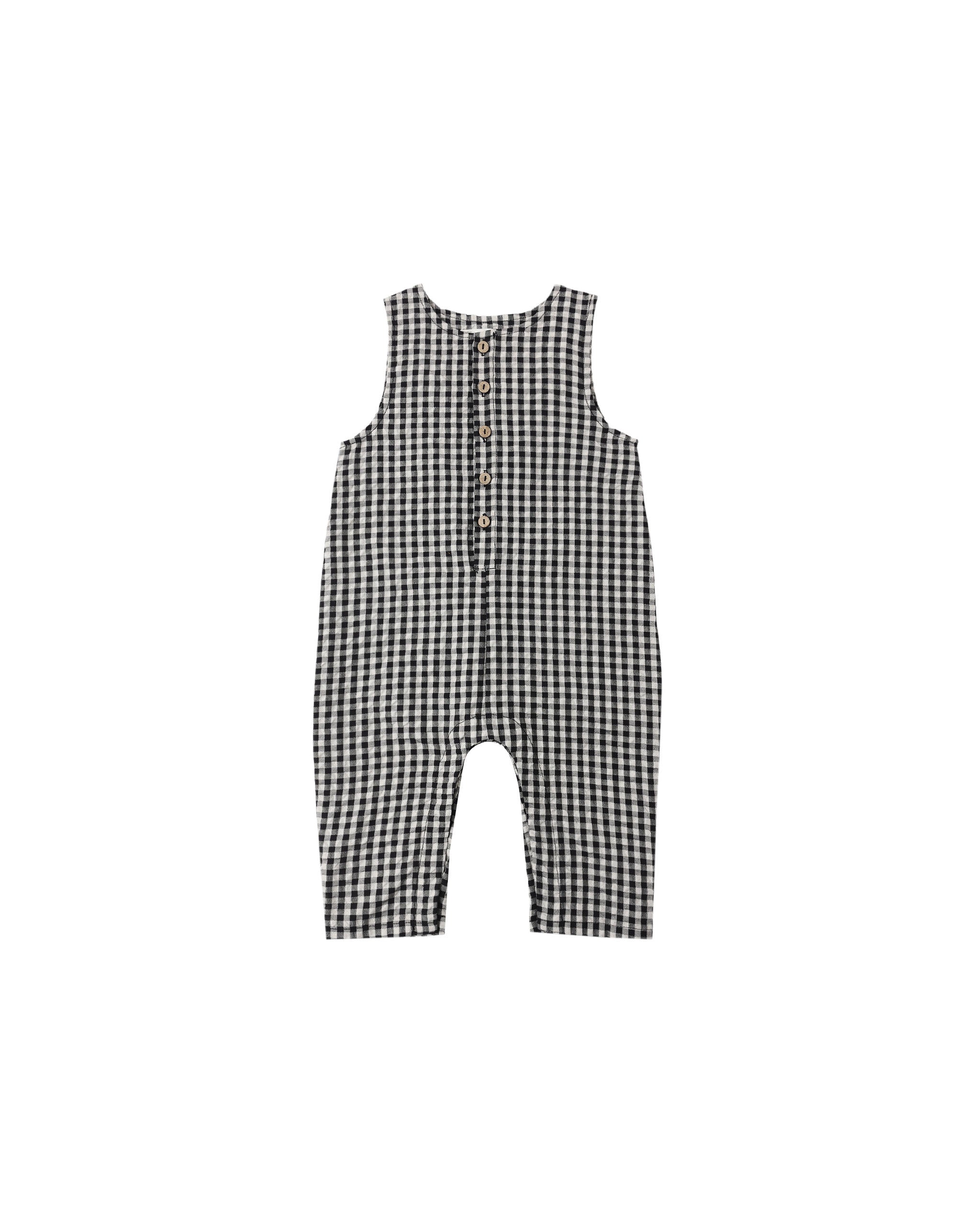 Button Jumpsuit || Black Check