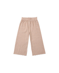 Wide Leg Pant Fawn Gingham