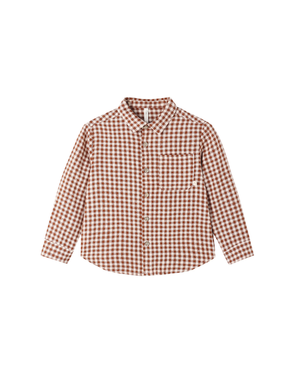Collared Long Sleeve Shirt Brick Check