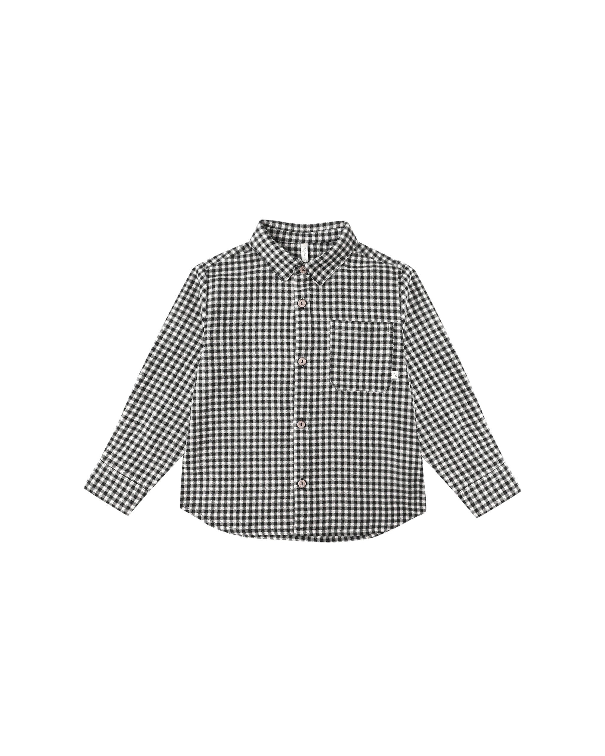 Collared Long Sleeve Shirt || Black Gingham