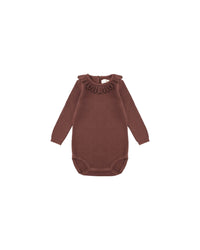 Ruffle Collar Bodysuit || Burgundy