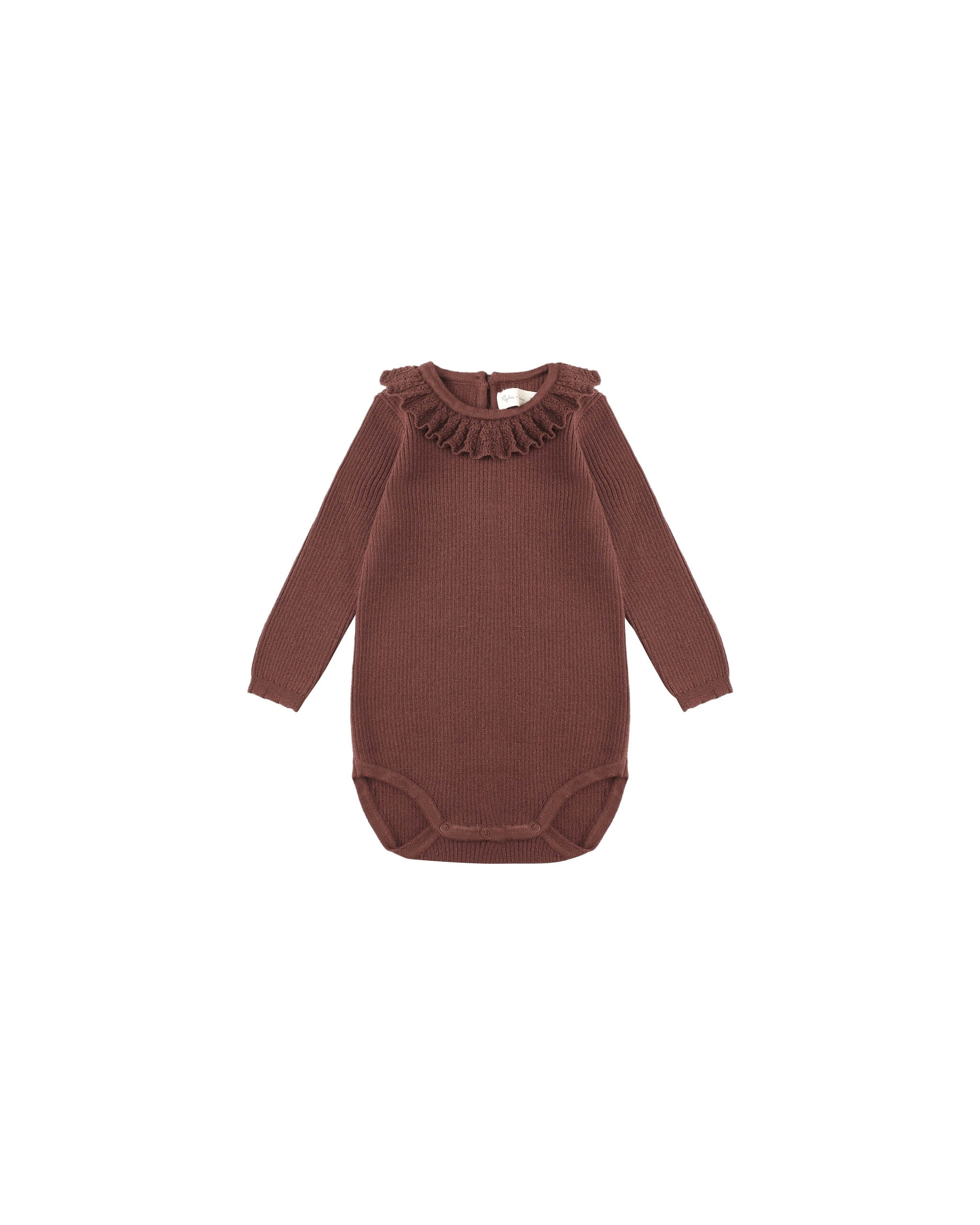 Ruffle Collar Bodysuit || Burgundy