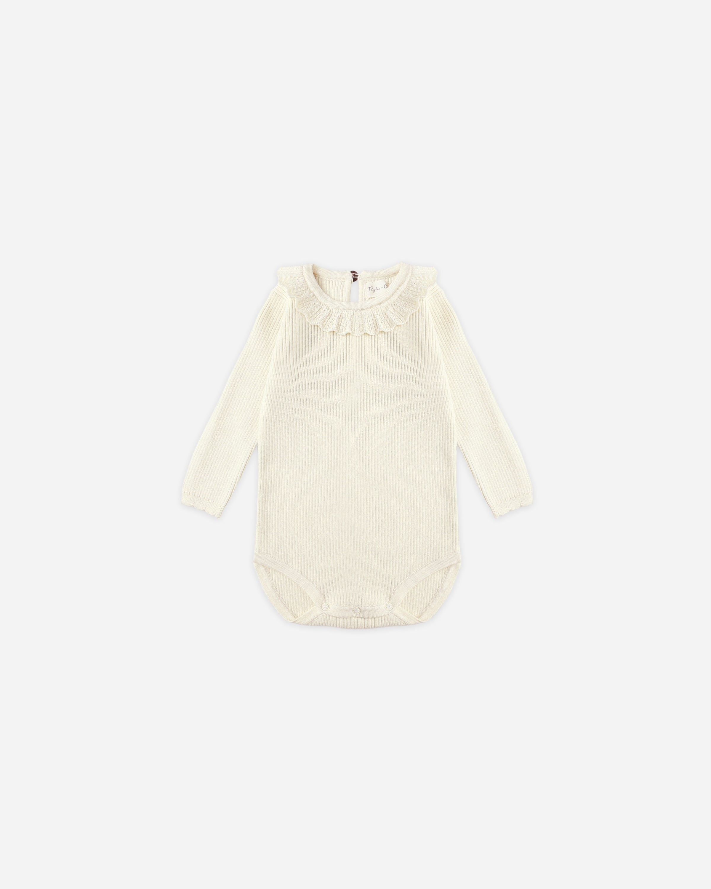 Ruffle Collar Bodysuit || Natural