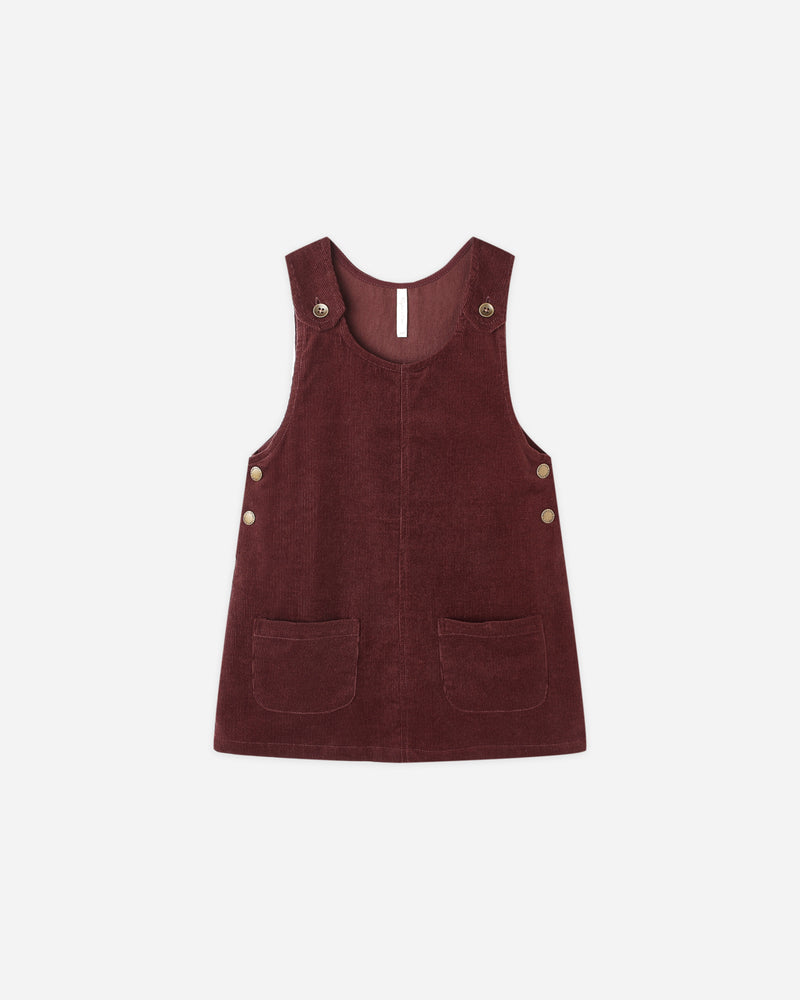 Odette Overall Dress || Burgundy