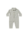 Collared Baby Jumpsuit | Pewter Plaid