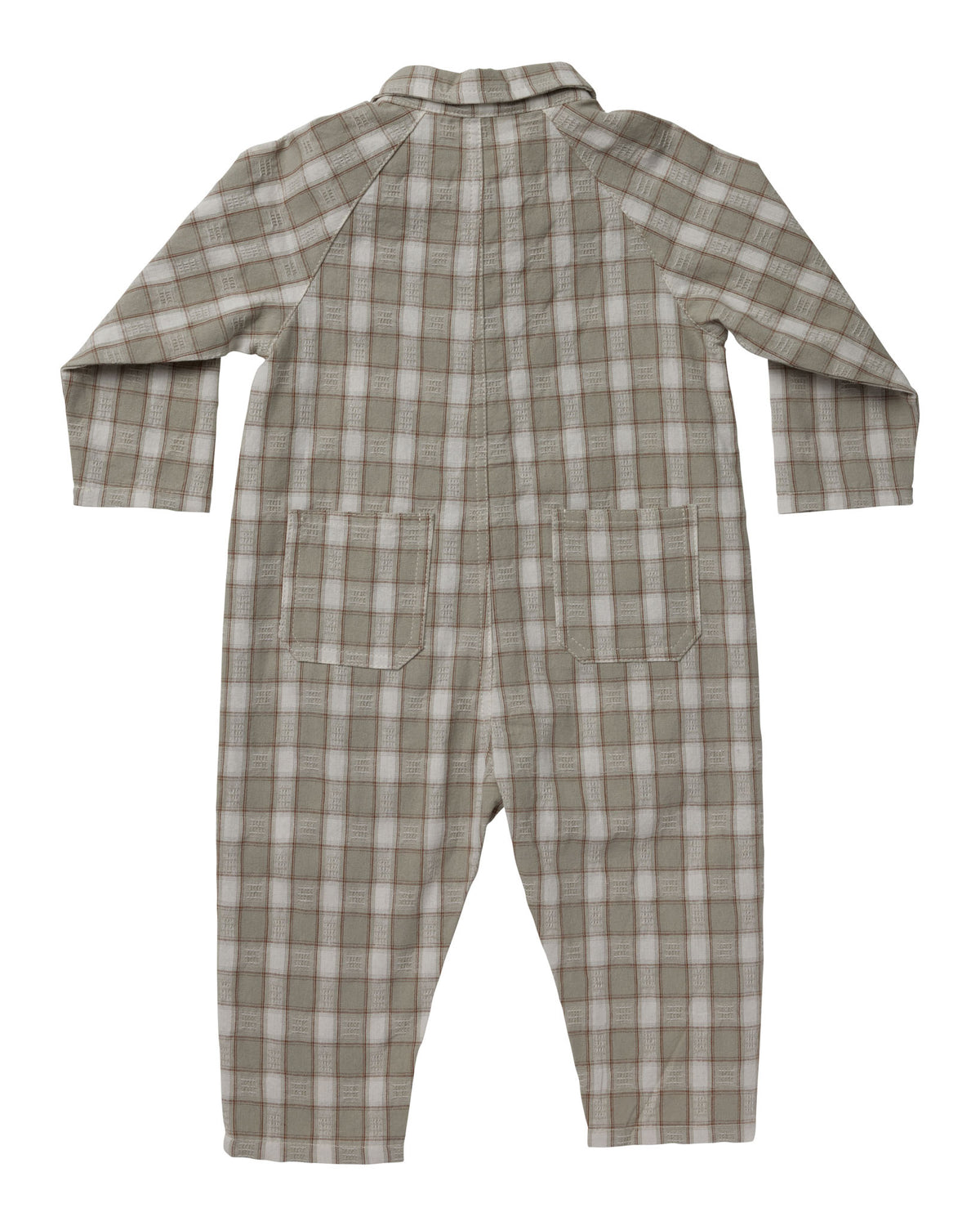 Collared Baby Jumpsuit | Pewter Plaid
