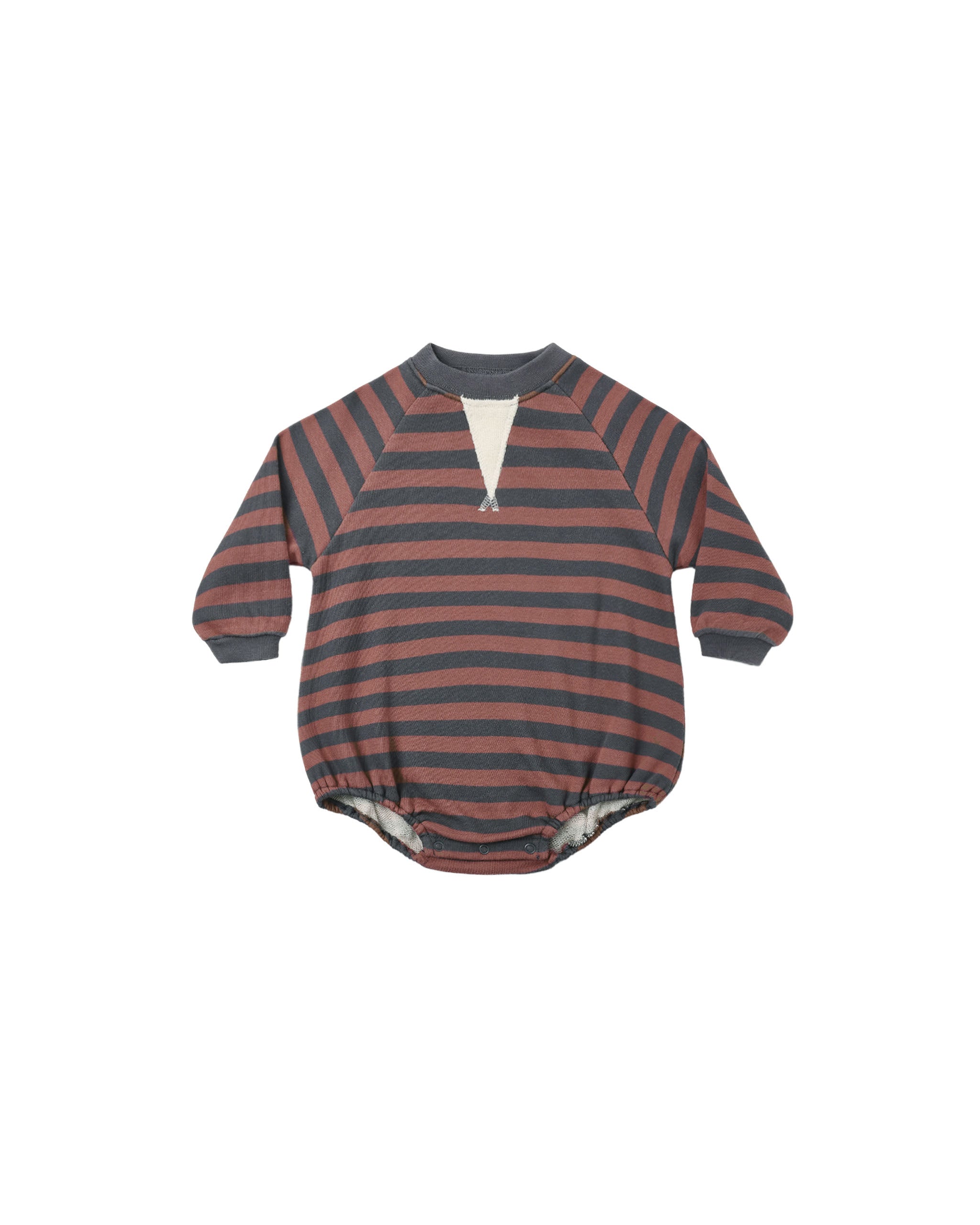 Crew Neck Romper Mulberry Stripe
