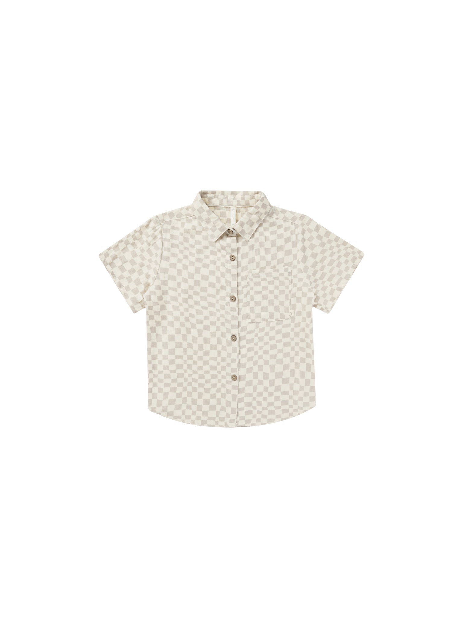 Collared Short Sleeve Shirt | Dove Check