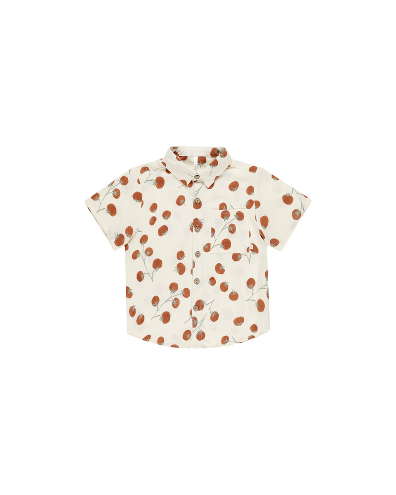 Collared Short Sleeve Shirt || Tomatoes