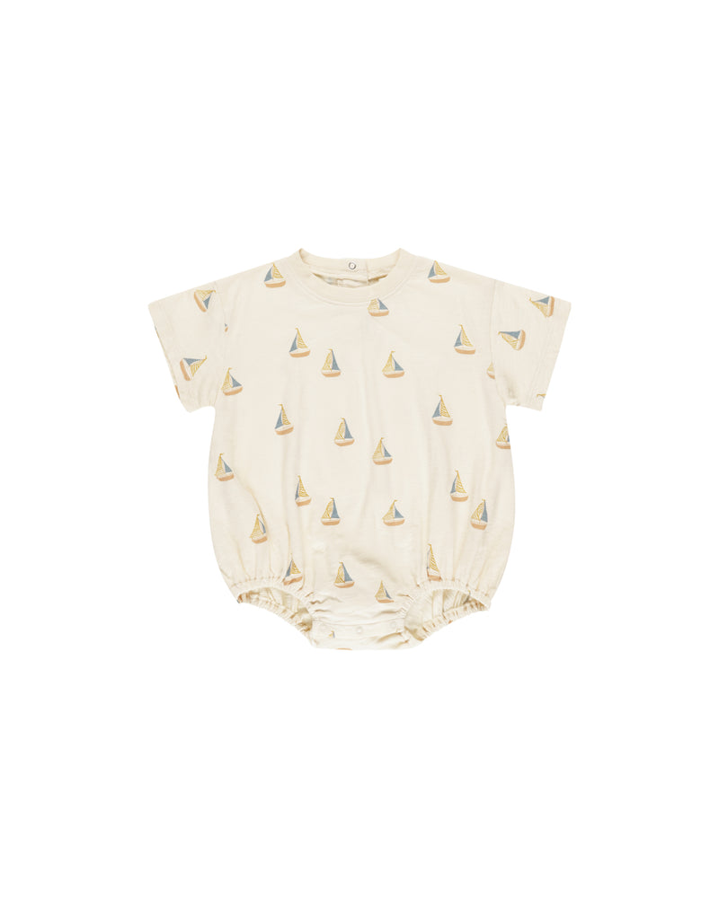 Relaxed Bubble Romper || Sailboats
