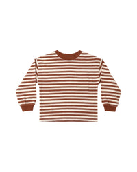 Relaxed Long Sleeve Tee Brick Stripe