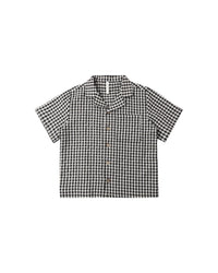 Lapel Collared Shirt || Black Check