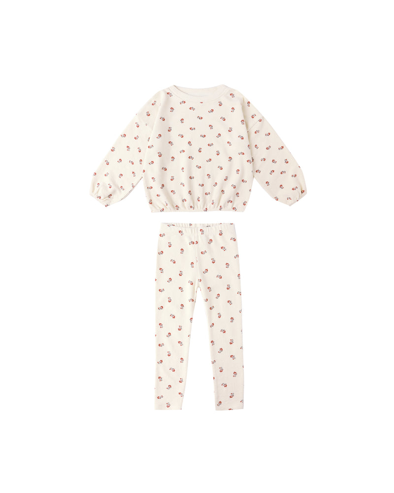 Spongey Knit Set || Ruby Ditsy