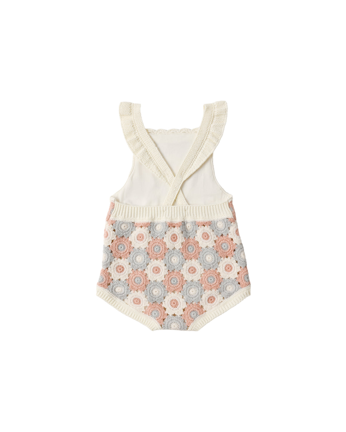Crochet Romper || Blue, Light Pink, Ivory