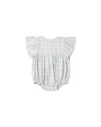 Kalea Romper || Light Blue Plaid
