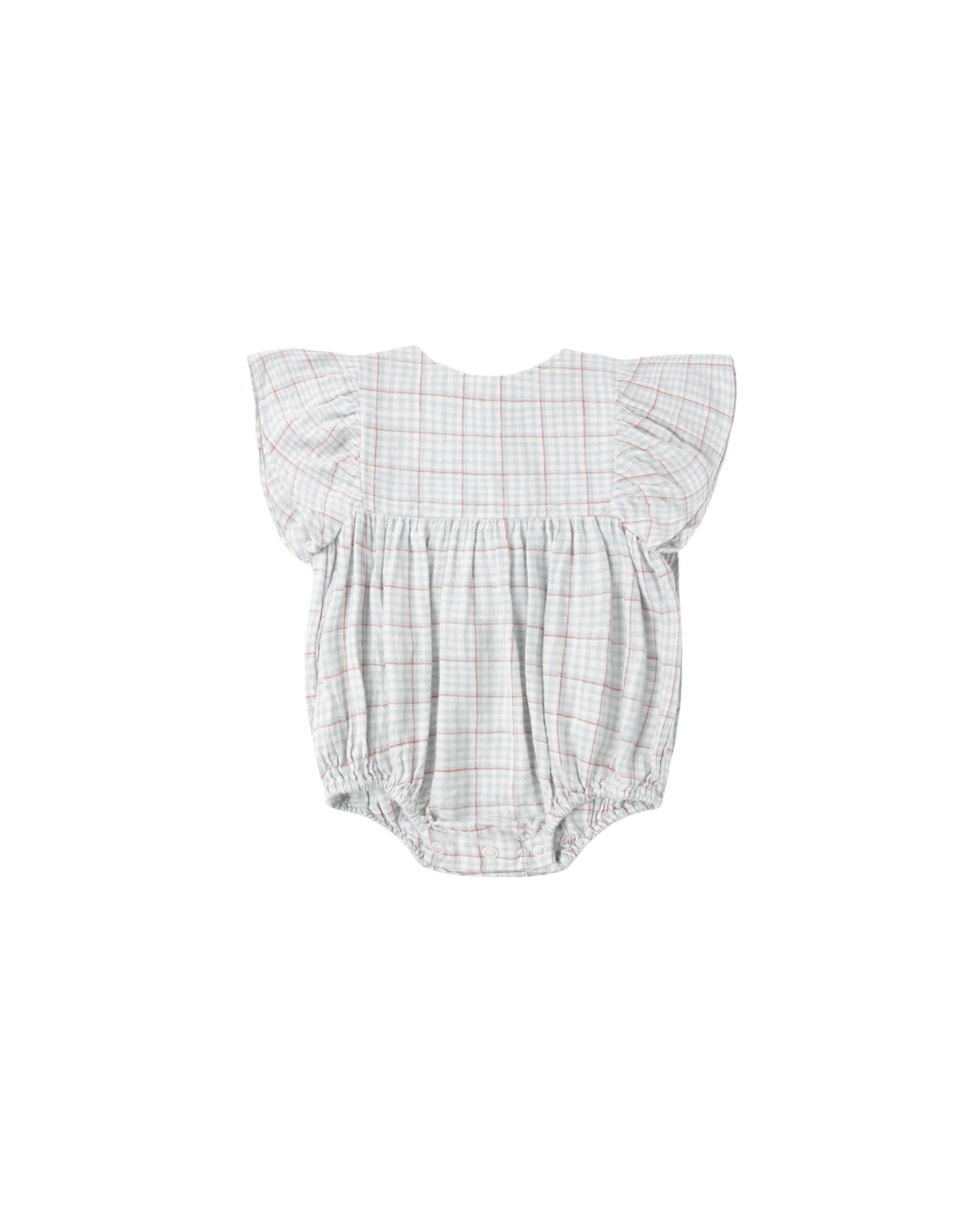 Kalea Romper || Light Blue Plaid