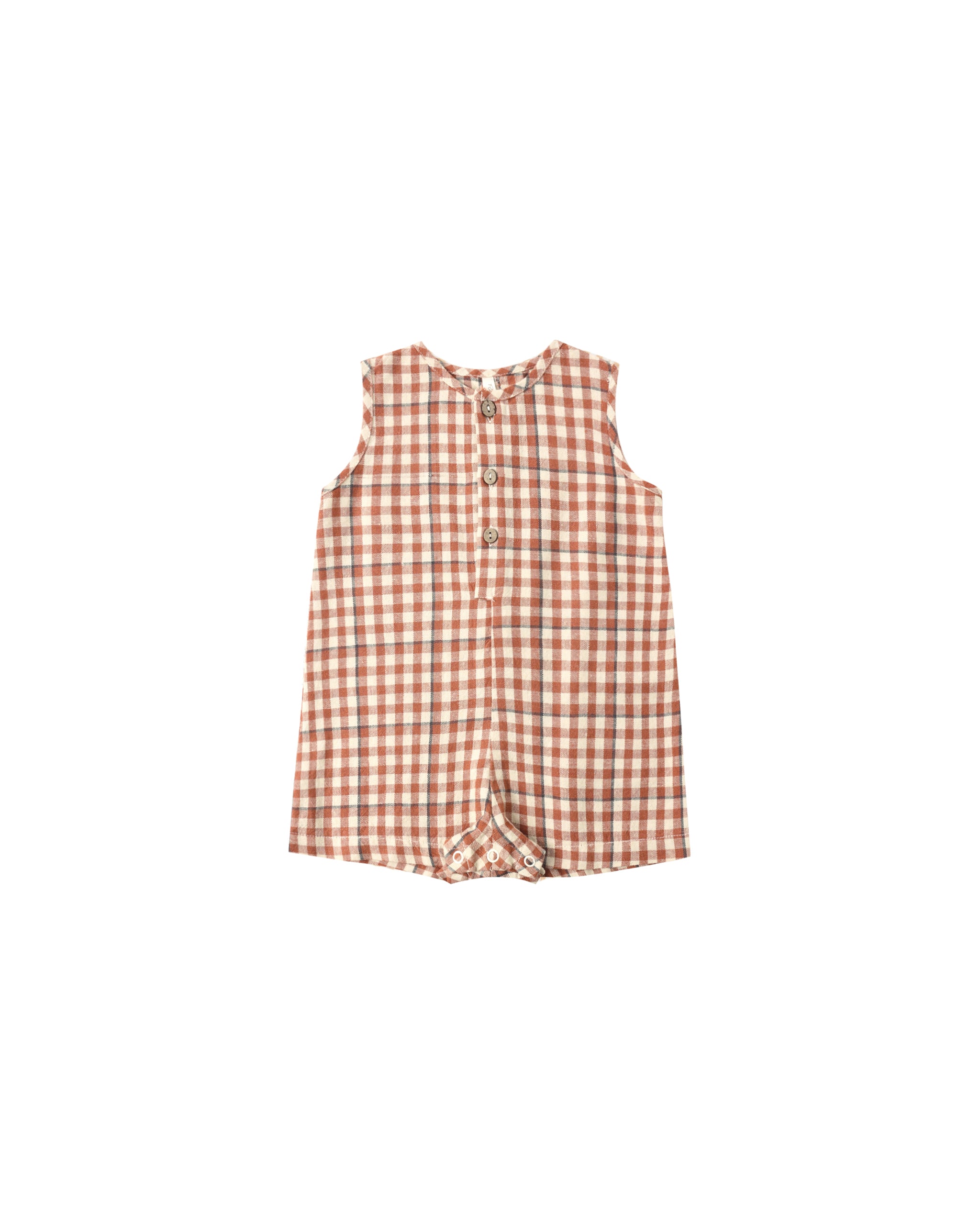 Mavrick Romper || Poppy Gingham