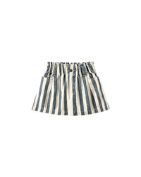 Denim Mini Skirt || Navy Stripe