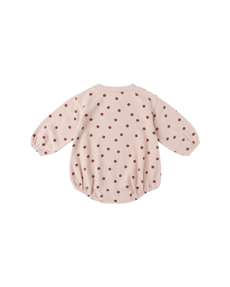 Spongey Knit Romper || Polka Dots