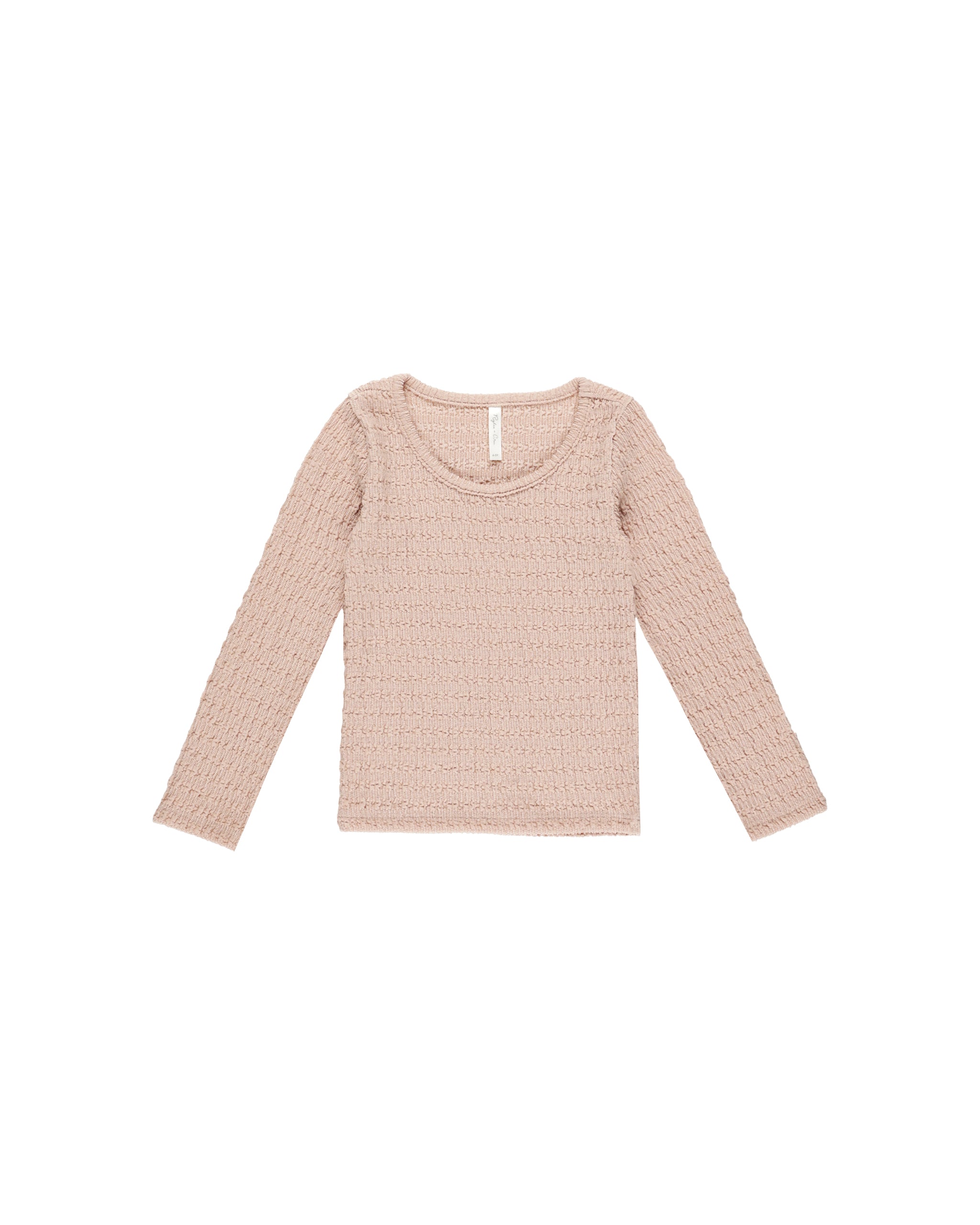 Textured Long Sleeve Top || Rose