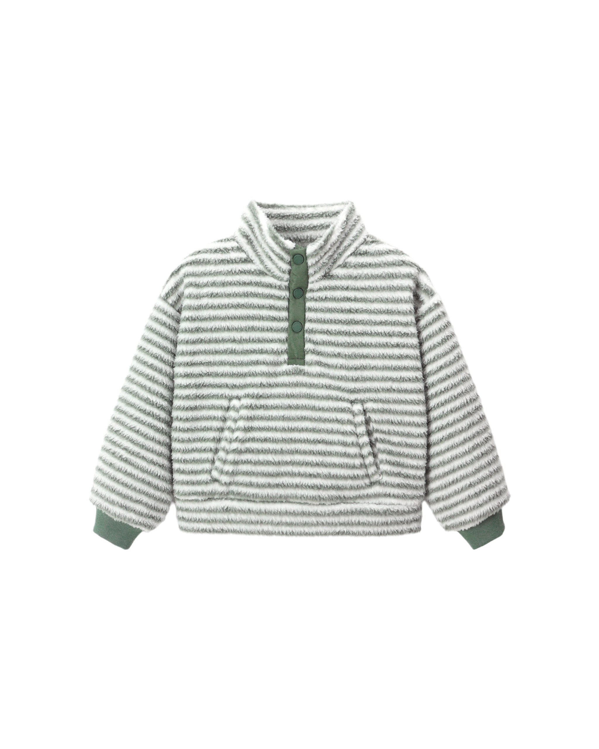 Snap Pullover || Evergreen Stripe
