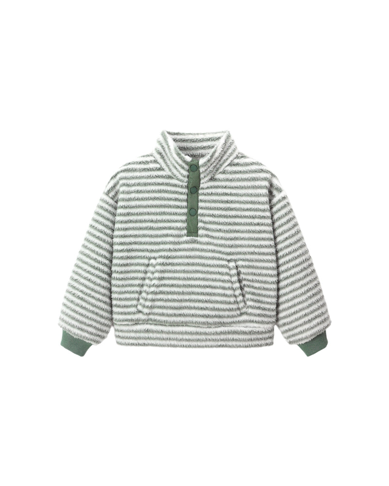 Snap Pullover || Evergreen Stripe