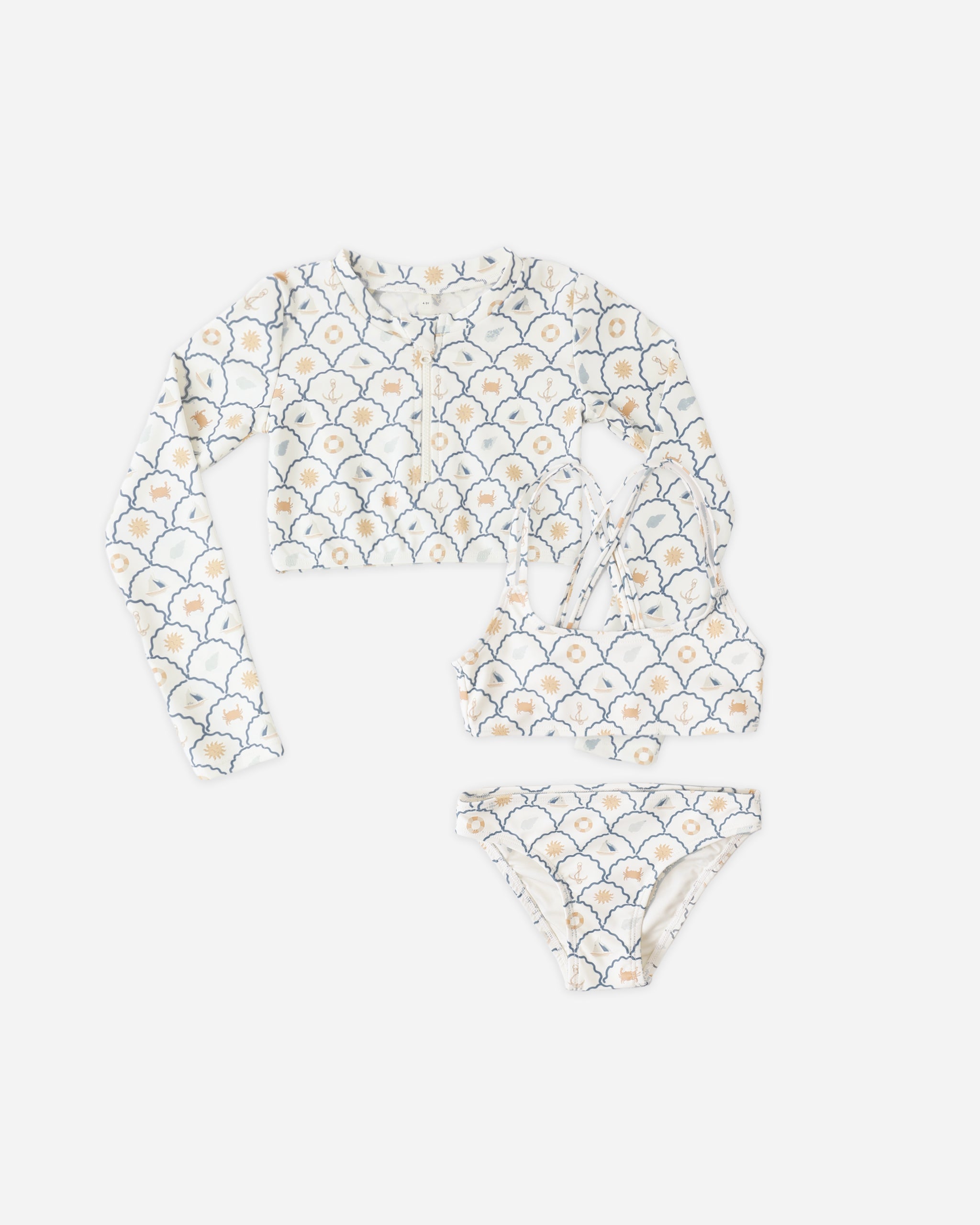 Crop Rashguard Set || Nautical