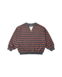 Oversized Crew Mulberry Stripe