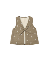 Utility Vest Embroidered Daisies